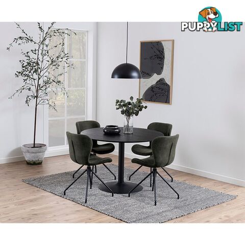 TITAN Round Dining Table 110cm - Black - AC-H000020291 - 5713941135223