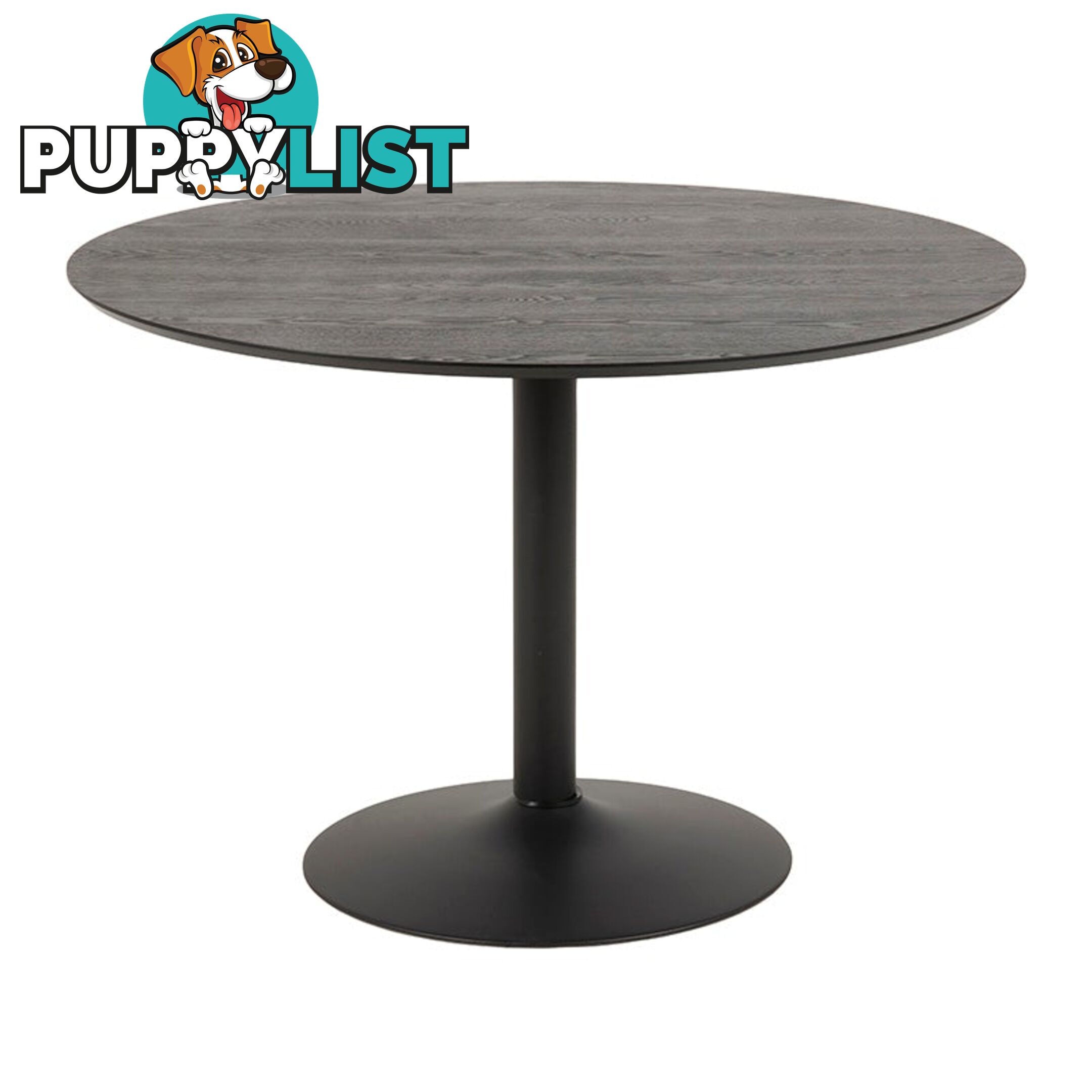 TITAN Round Dining Table 110cm - Black - AC-H000020291 - 5713941135223