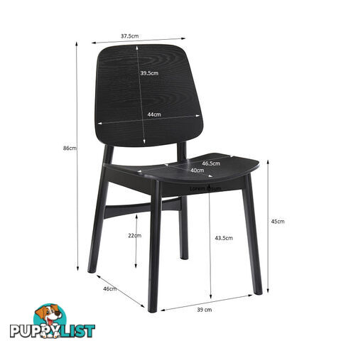 FANGO Dining Chair -Black - IVC-1257 - 9334719009674