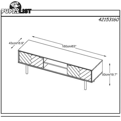 CALVI TV Entertainment Unit 1.6M - Natural & Black - 42153160 - 5704745089690