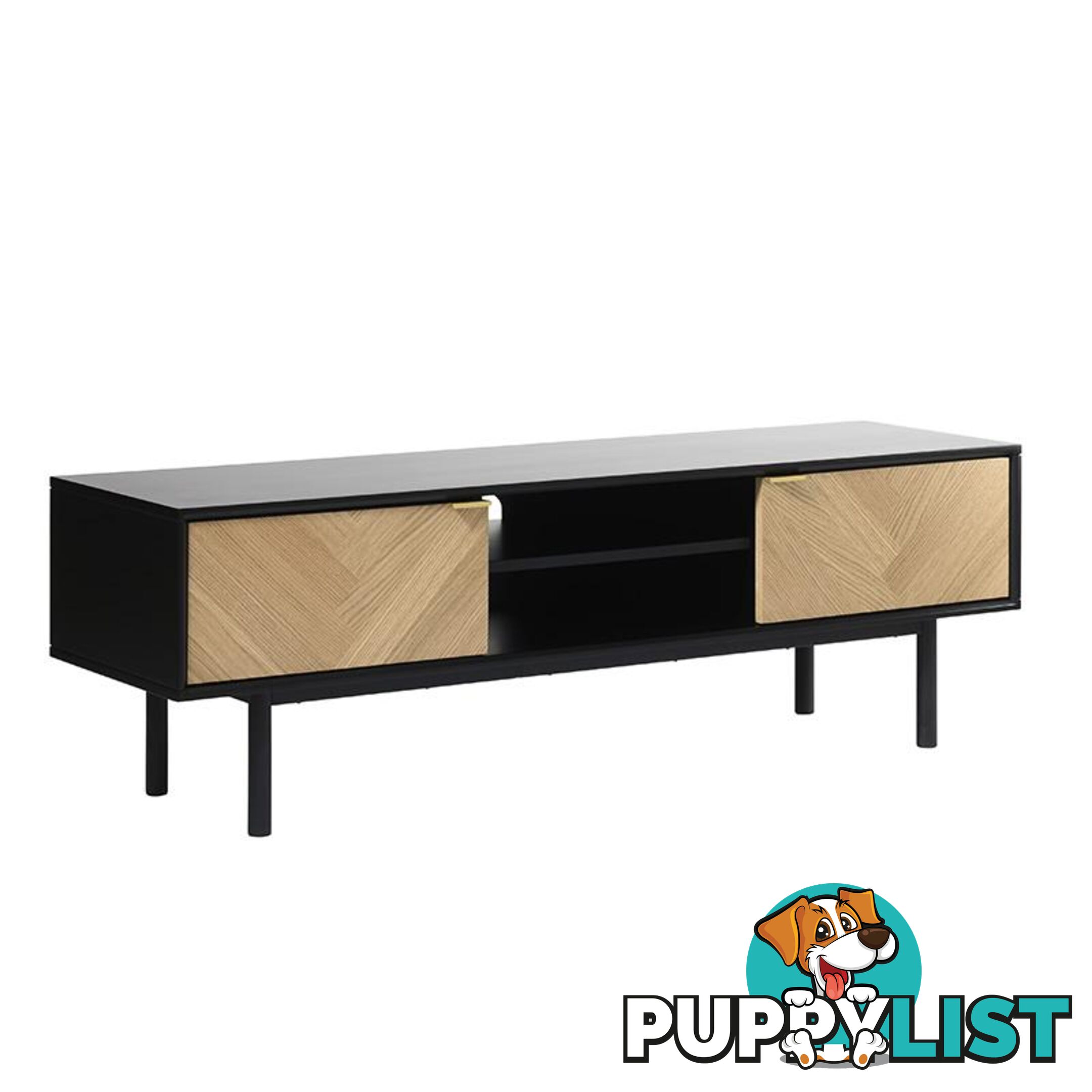 CALVI TV Entertainment Unit 1.6M - Natural & Black - 42153160 - 5704745089690