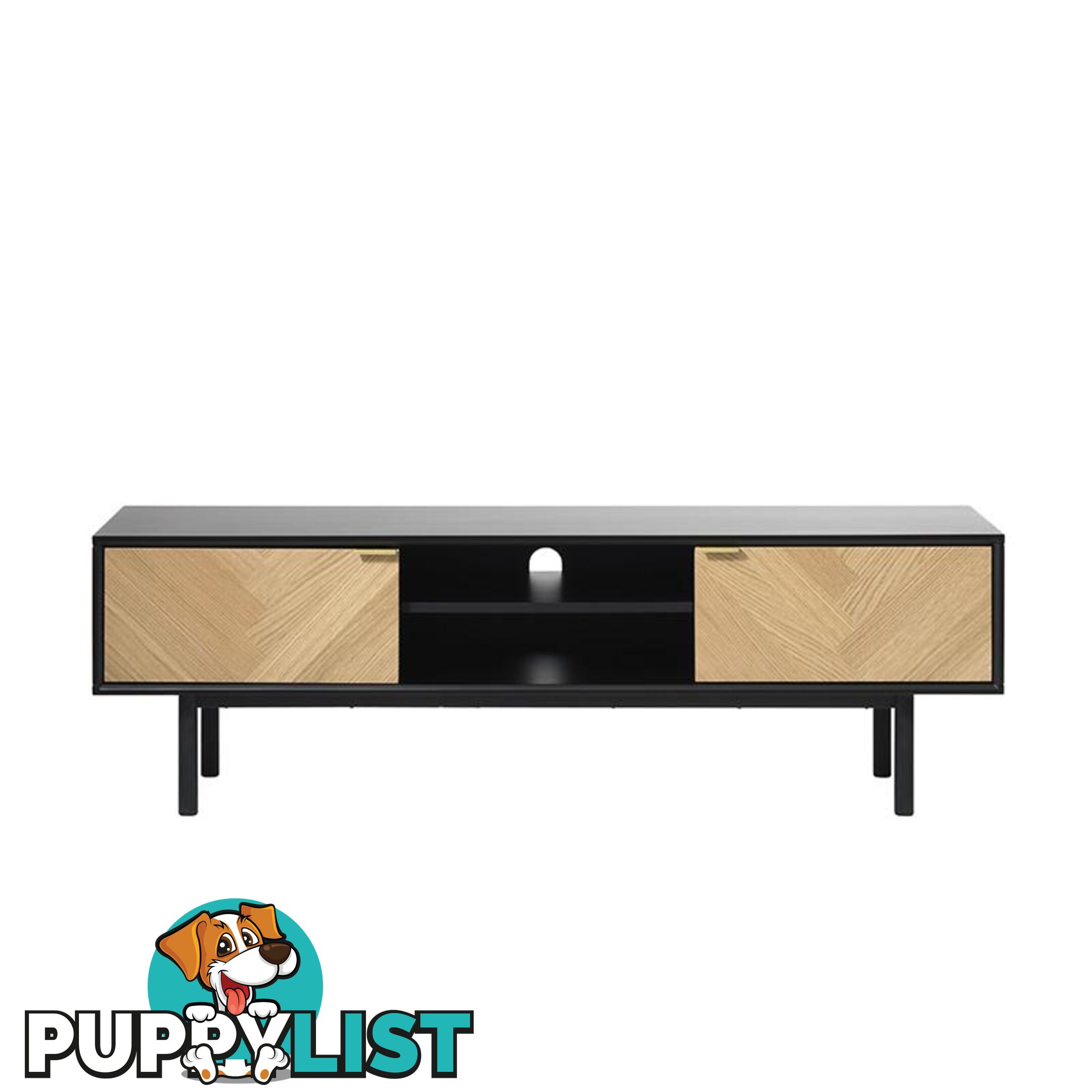 CALVI TV Entertainment Unit 1.6M - Natural & Black - 42153160 - 5704745089690