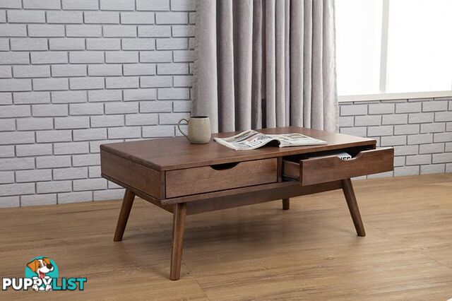 LAMAR Coffee Table with 2 Drawers 106cm - Walnut - 133053 - 9334719000565