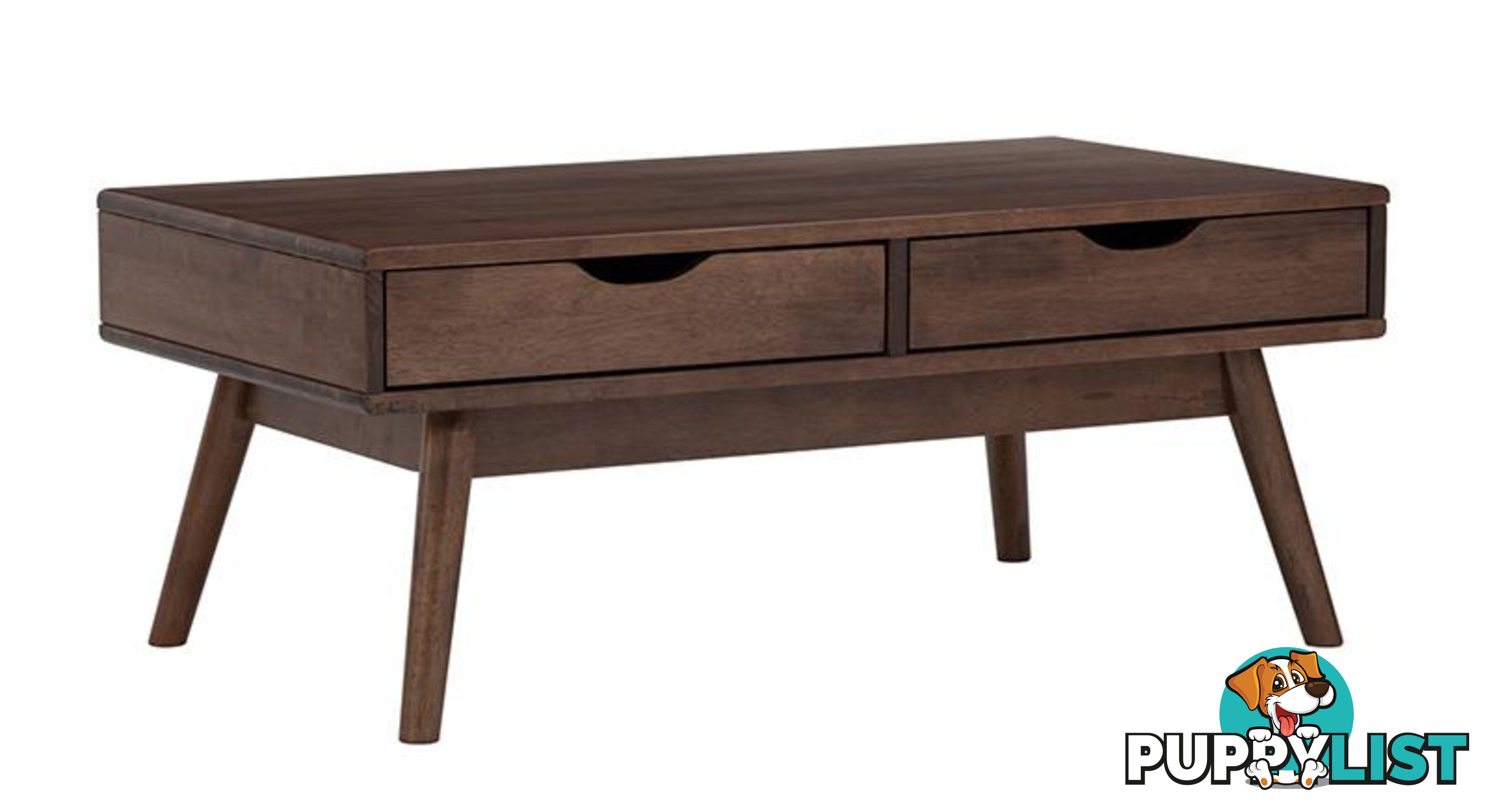 LAMAR Coffee Table with 2 Drawers 106cm - Walnut - 133053 - 9334719000565