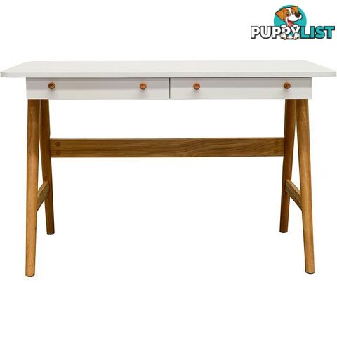 KAISU Study Desk 120cm -  White & Natural - 36472270 - 5704745068190