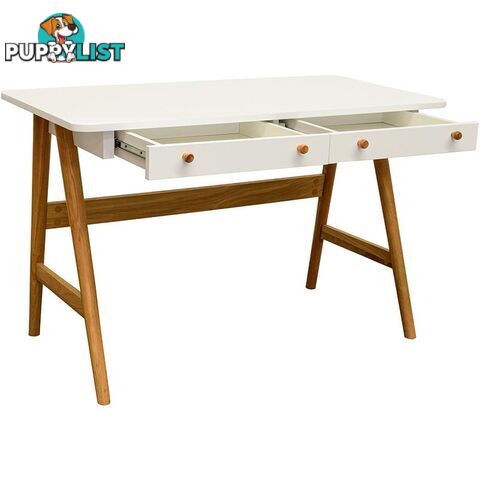 KAISU Study Desk 120cm -  White & Natural - 36472270 - 5704745068190