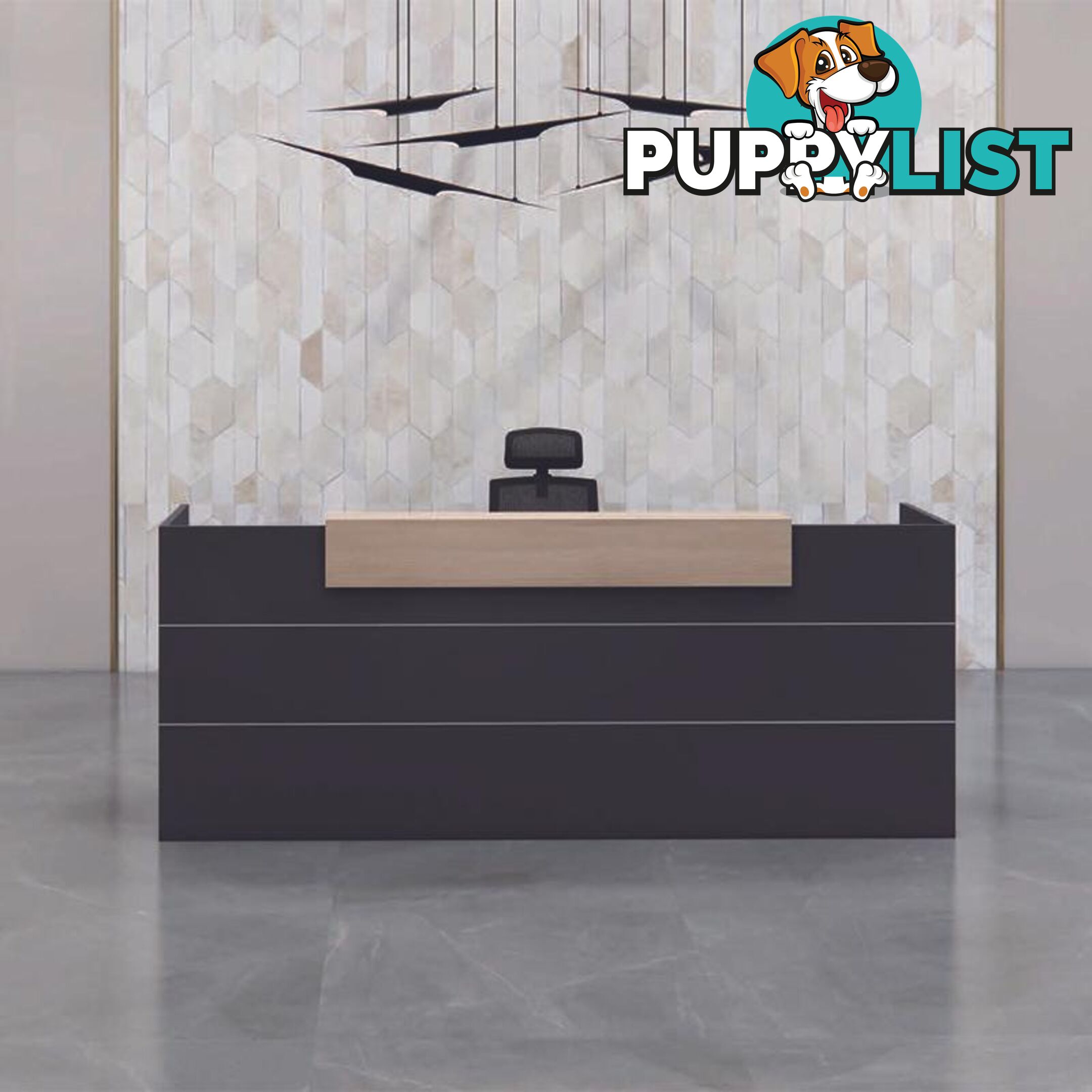 BELEN Reception Desk 1.8M - Acacia & Carbon Grey - MF-27RZJ047 - 9334719011769