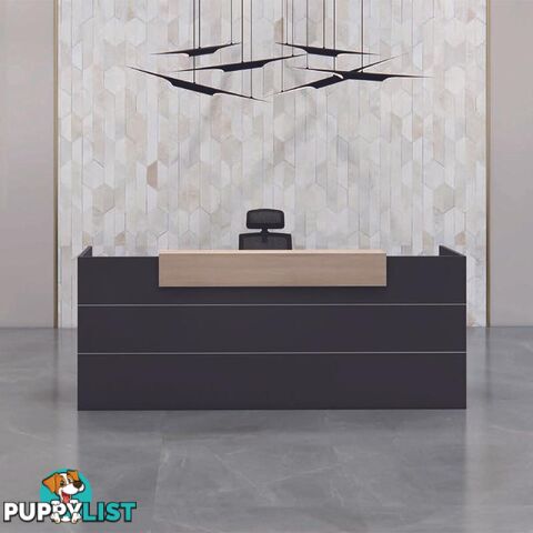 BELEN Reception Desk 1.8M - Acacia & Carbon Grey - MF-27RZJ047 - 9334719011769