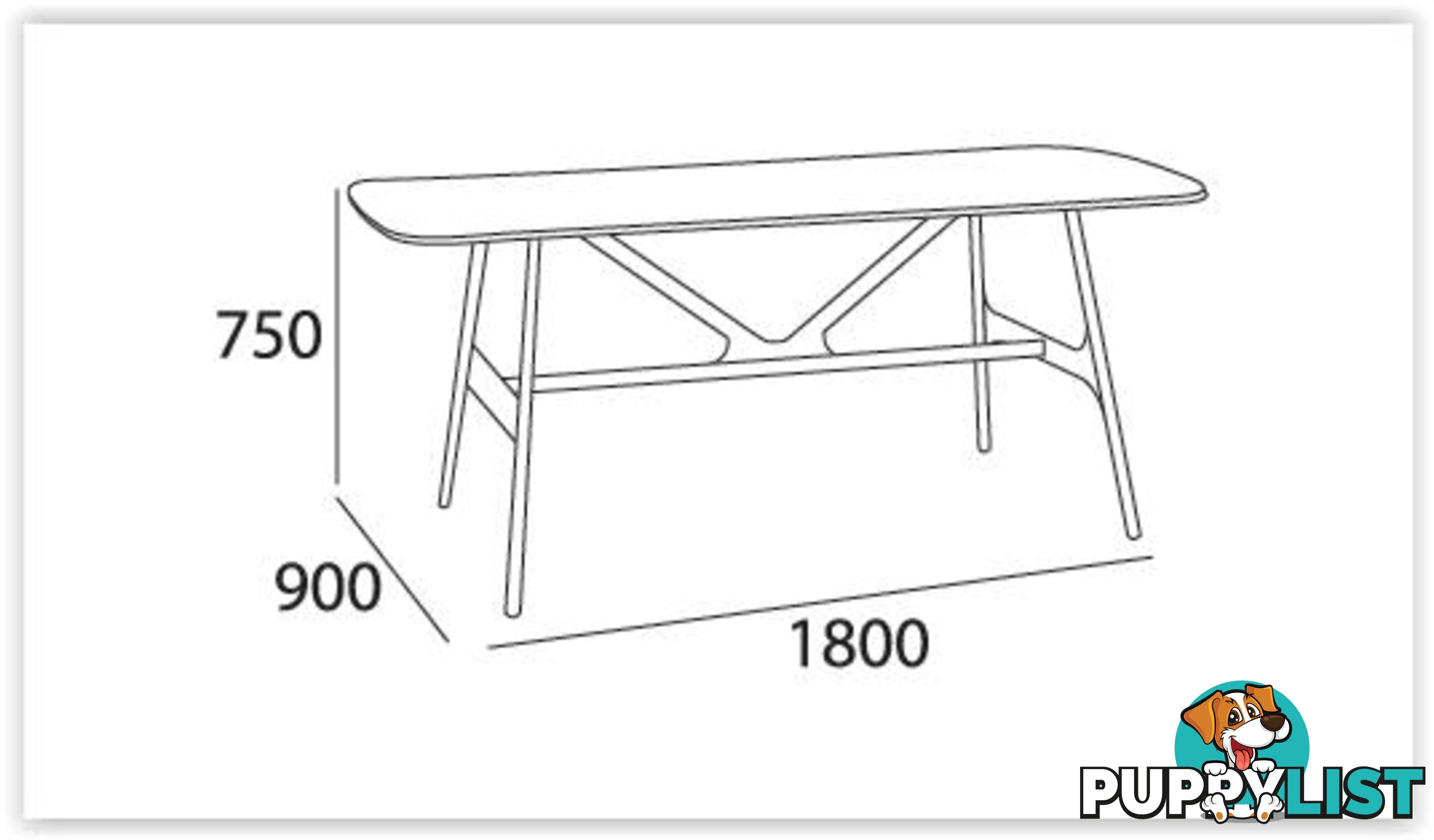 FILA Dining Table 1.8M - Grey - 1469091 - 9334719005652