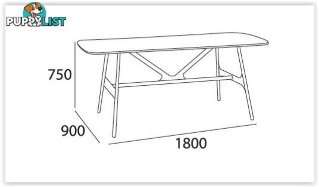 FILA Dining Table 1.8M - Grey - 1469091 - 9334719005652