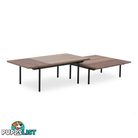 TOZZI Square Coffee Tables 85cm - Walnut & Black - DI-J5810B - 9334719010687