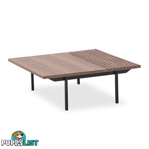 TOZZI Square Coffee Tables 85cm - Walnut & Black - DI-J5810B - 9334719010687