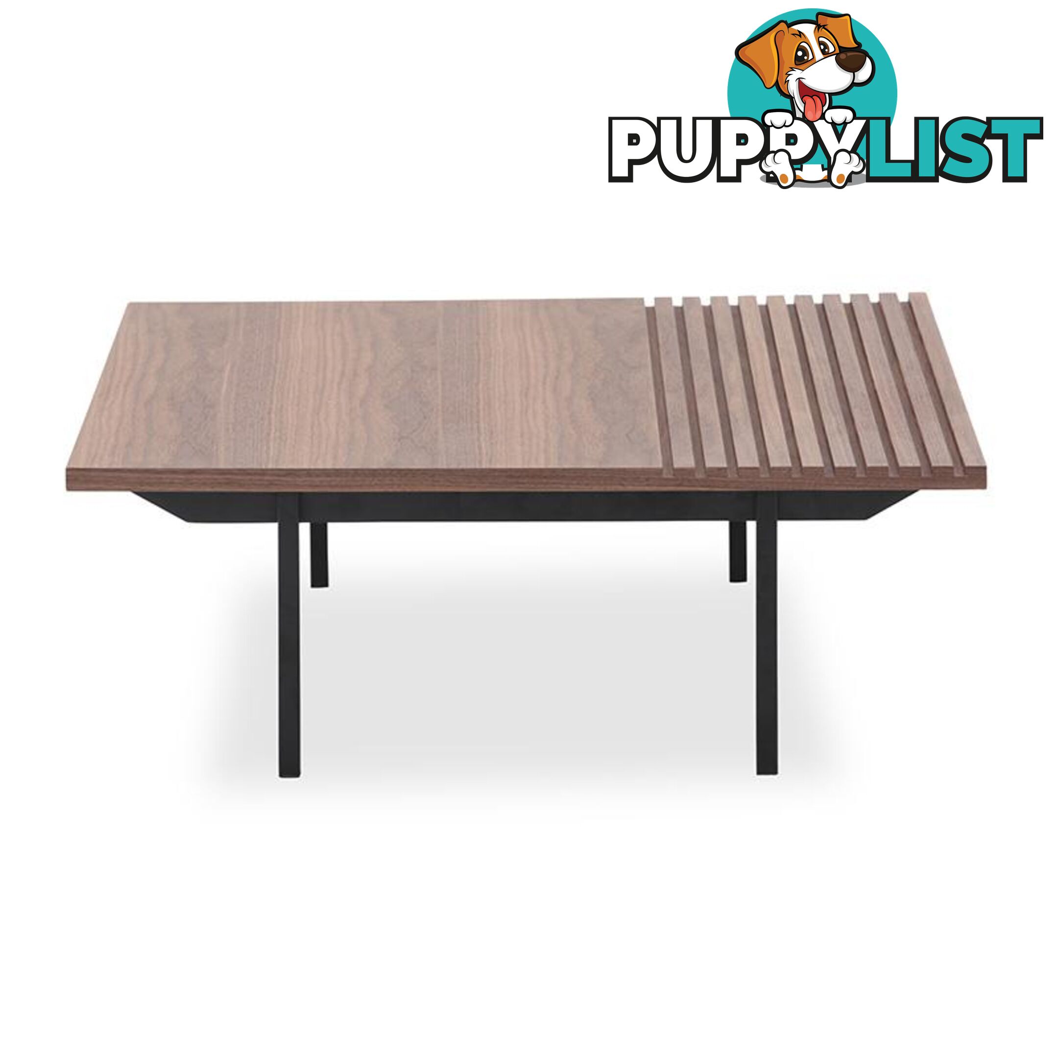 TOZZI Square Coffee Tables 85cm - Walnut & Black - DI-J5810B - 9334719010687