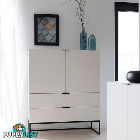 SVANA Tall Sideboard 100cm - White - AC-H000020354 - 5713941037718