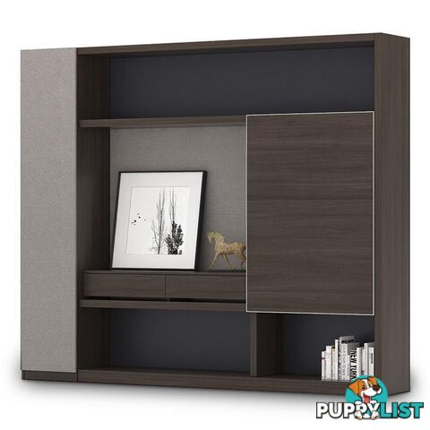 Carter Display Cabinet 2.4M - Coffee & Grey - MF-22BKD603 - 9334719001371