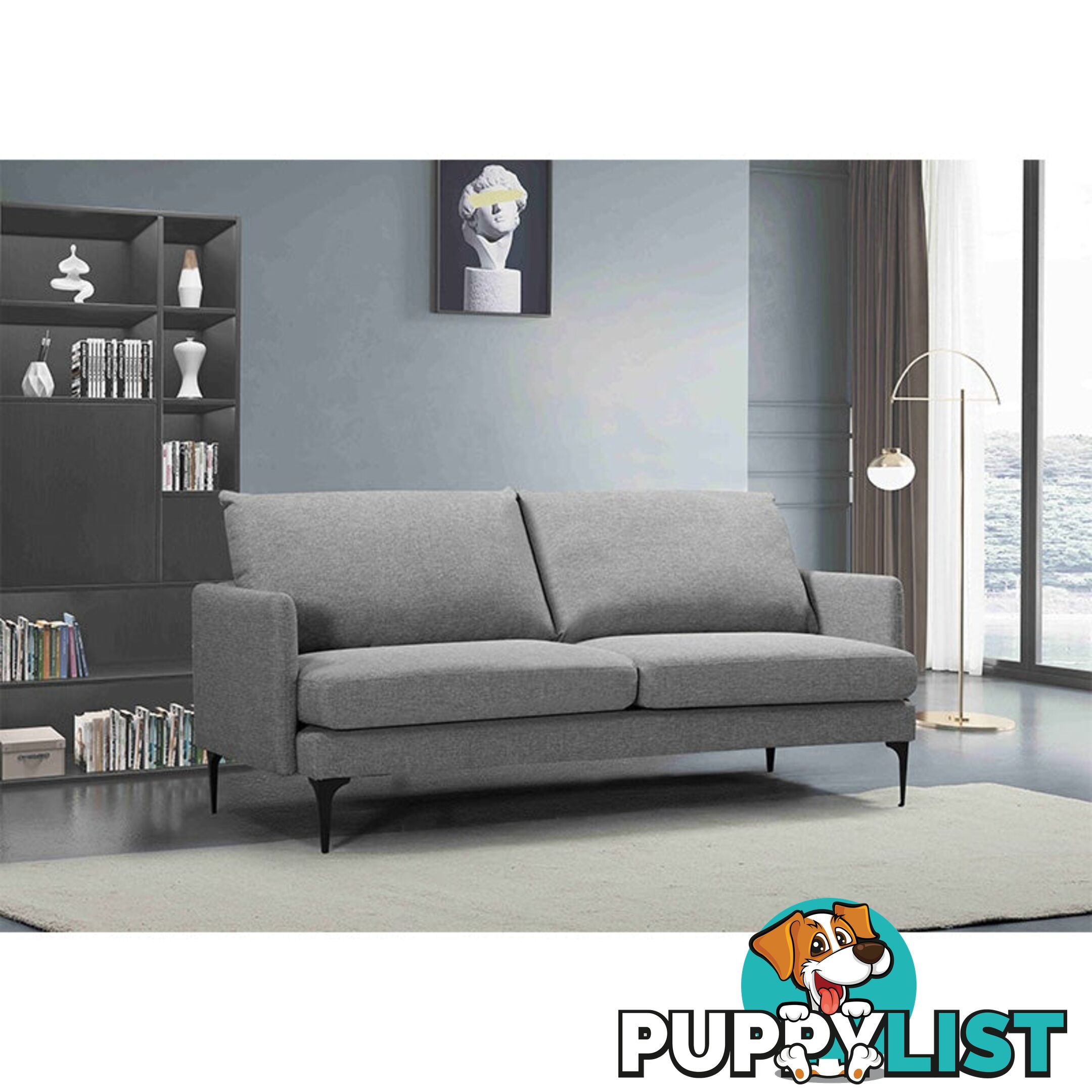 HARLOW 3 Seater Sofa - Grey - HD-2120-26 - 9334719011233