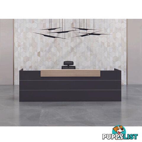 BELEN Reception Desk 2.4M - Acacia & Carbon Grey - MF-27RZJ049 - 9334719011776