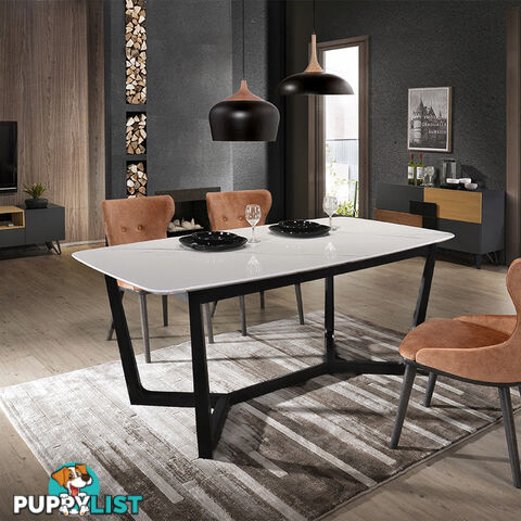 CARLIN Dining Table 1.8M - White & Black - MI-T5182 - 9334719007595