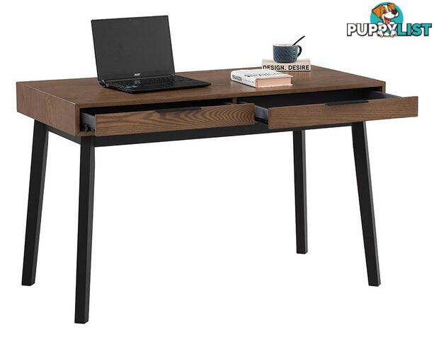 MALTON Study Desk 120cm - Black & Walnut - 124024 - 9334719000442