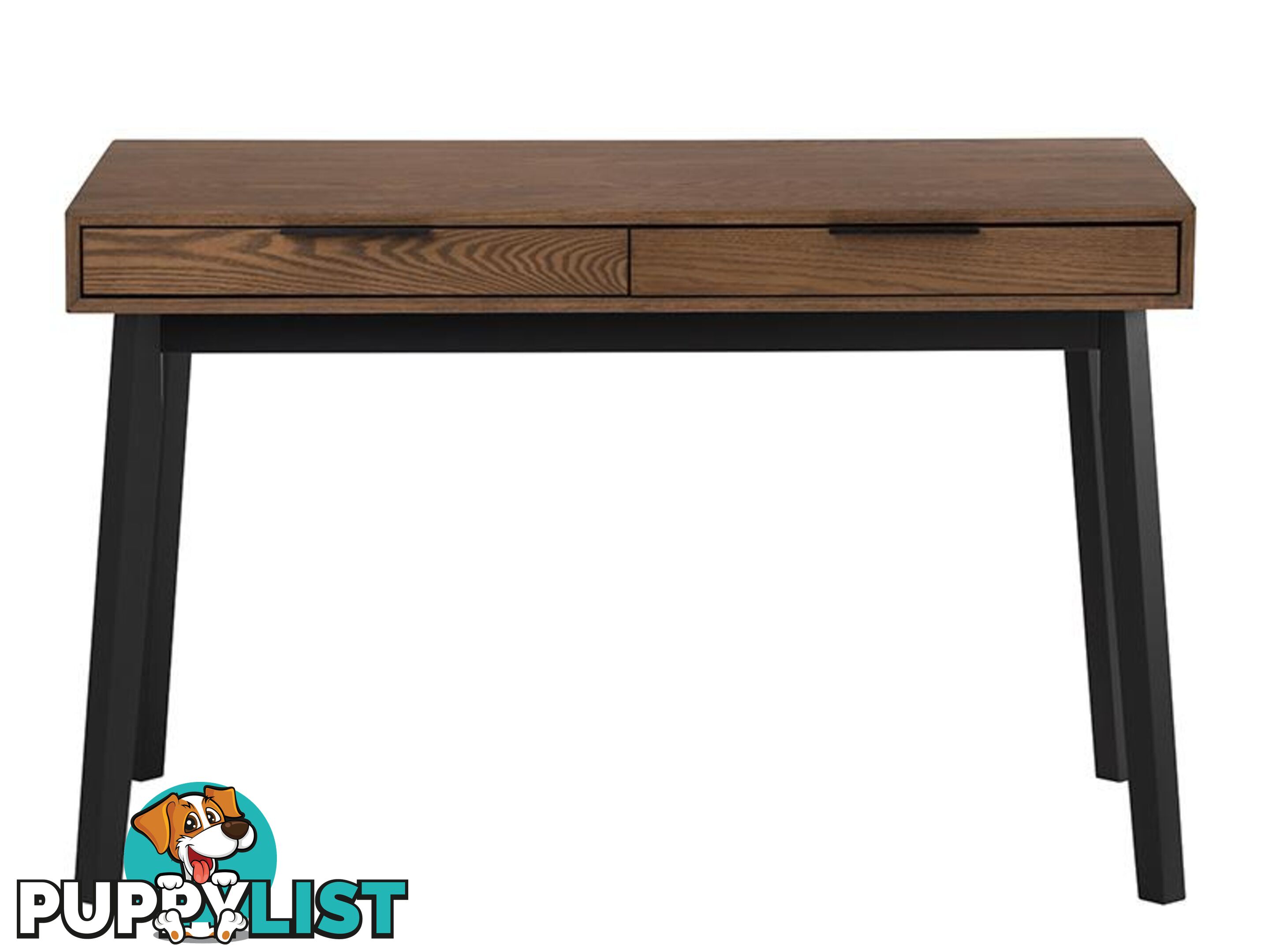 MALTON Study Desk 120cm - Black & Walnut - 124024 - 9334719000442