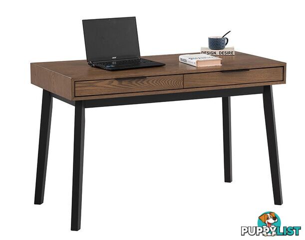 MALTON Study Desk 120cm - Black & Walnut - 124024 - 9334719000442