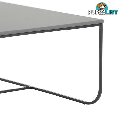 MARIT Coffee Table - 90cm - Grey + Black Metal - MI-T1139-CT - 9334719006680