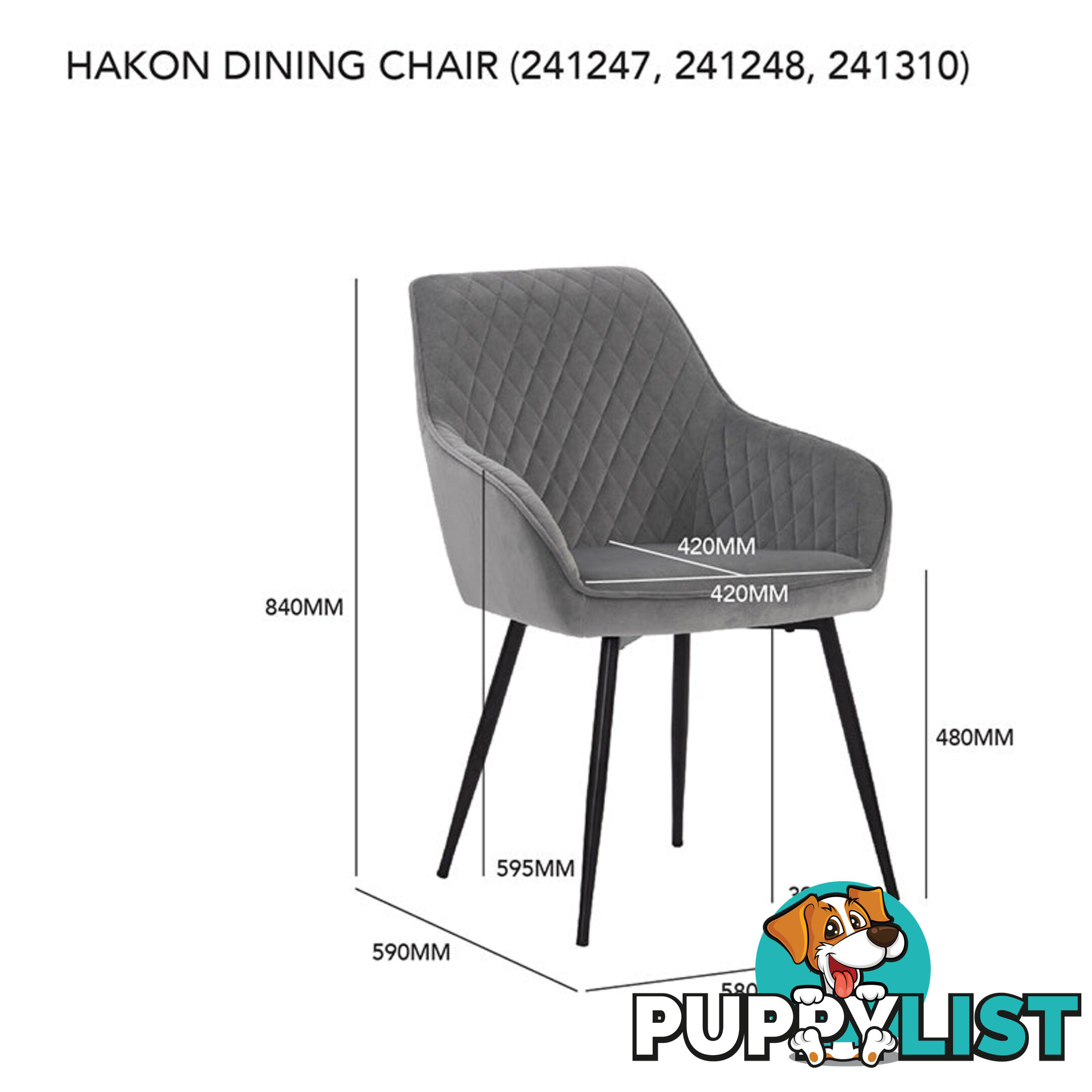 HAKON Dining Chair -  Brown & Black - 241248 - 9334719009698