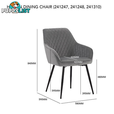 HAKON Dining Chair -  Brown & Black - 241248 - 9334719009698