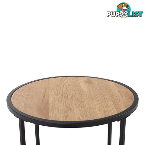 BRADFORD Side Table 45cm - Natural & Black - 131066 - 9334719000497