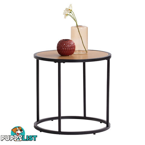 BRADFORD Side Table 45cm - Natural & Black - 131066 - 9334719000497