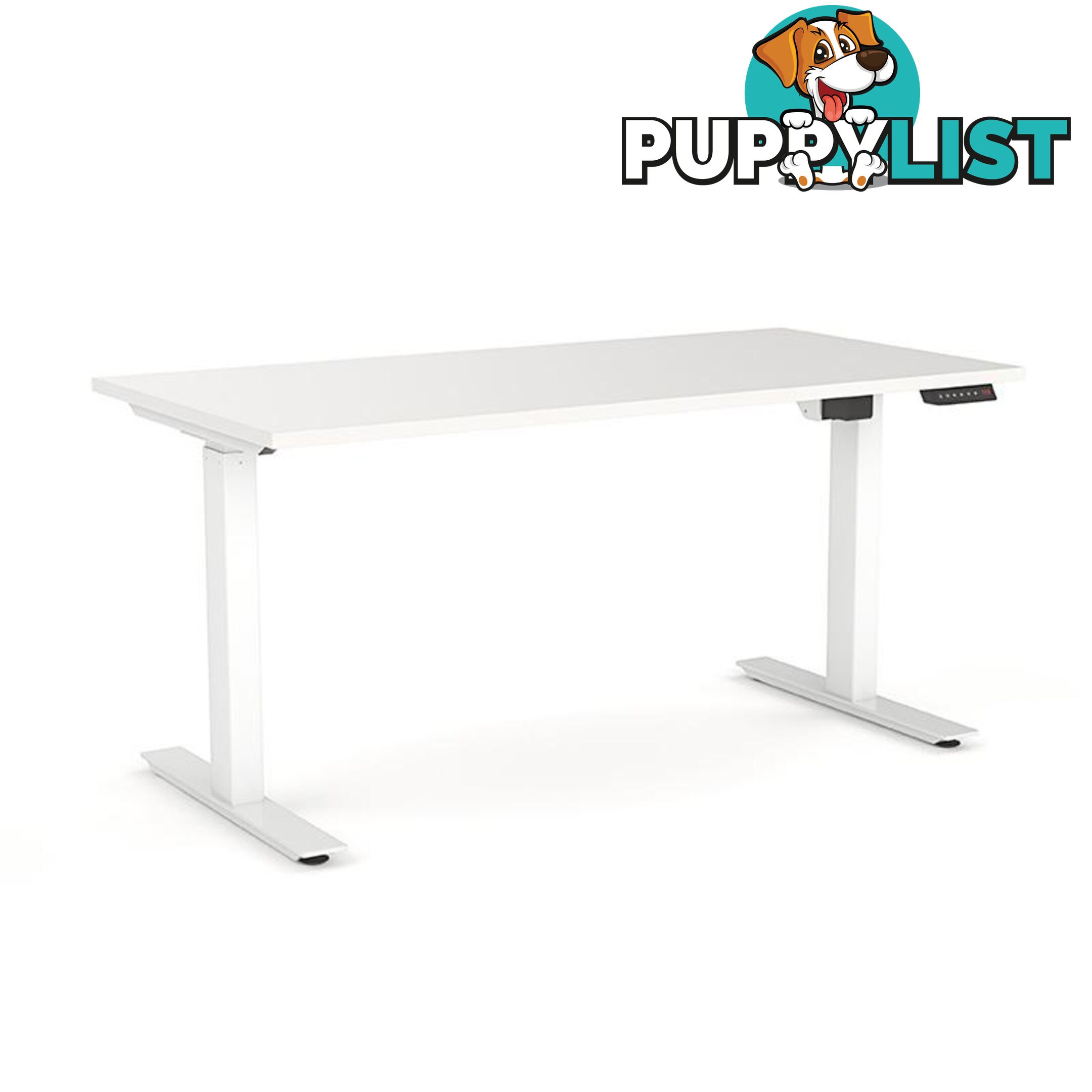 AGILE PRO Electric 2 Column Sit Standing Desk - 1200mm to 1800mm - White & Black - OG_AGE2SSD156