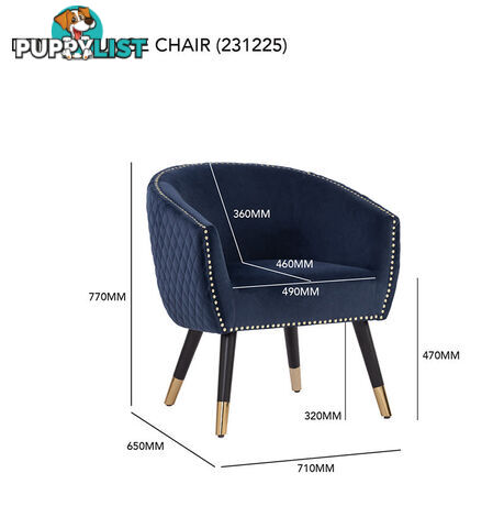 DENIZ Lounge Chair - Navy - 231225 - 9334719001036