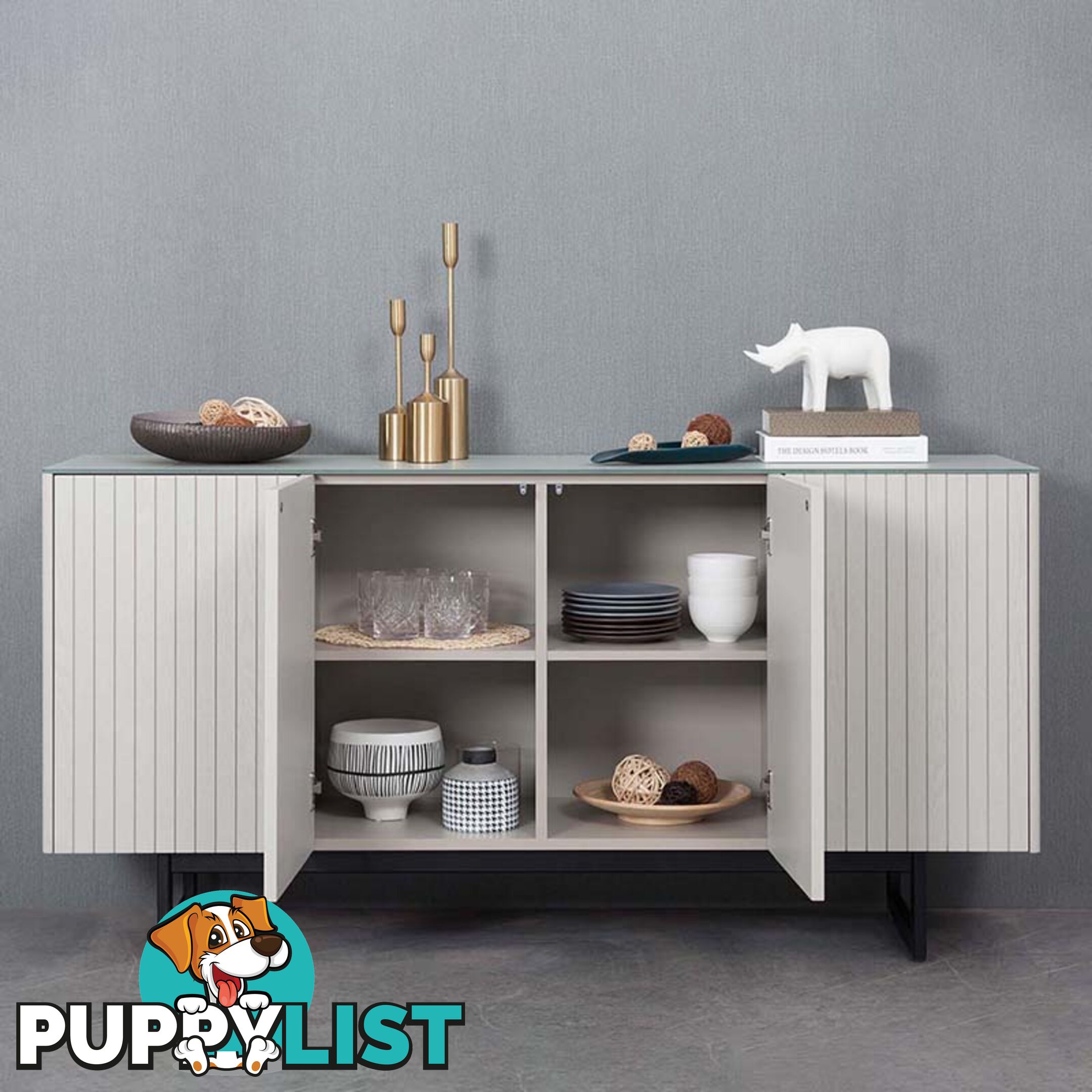 AKARI Sideboard 160cm - Light Grey - DI-J9751 - 9334719011851