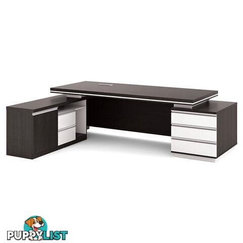 Xander Executive Office Desk with Left Return 2.49M - Black & White - MF-23MHB011 - 9334719001319