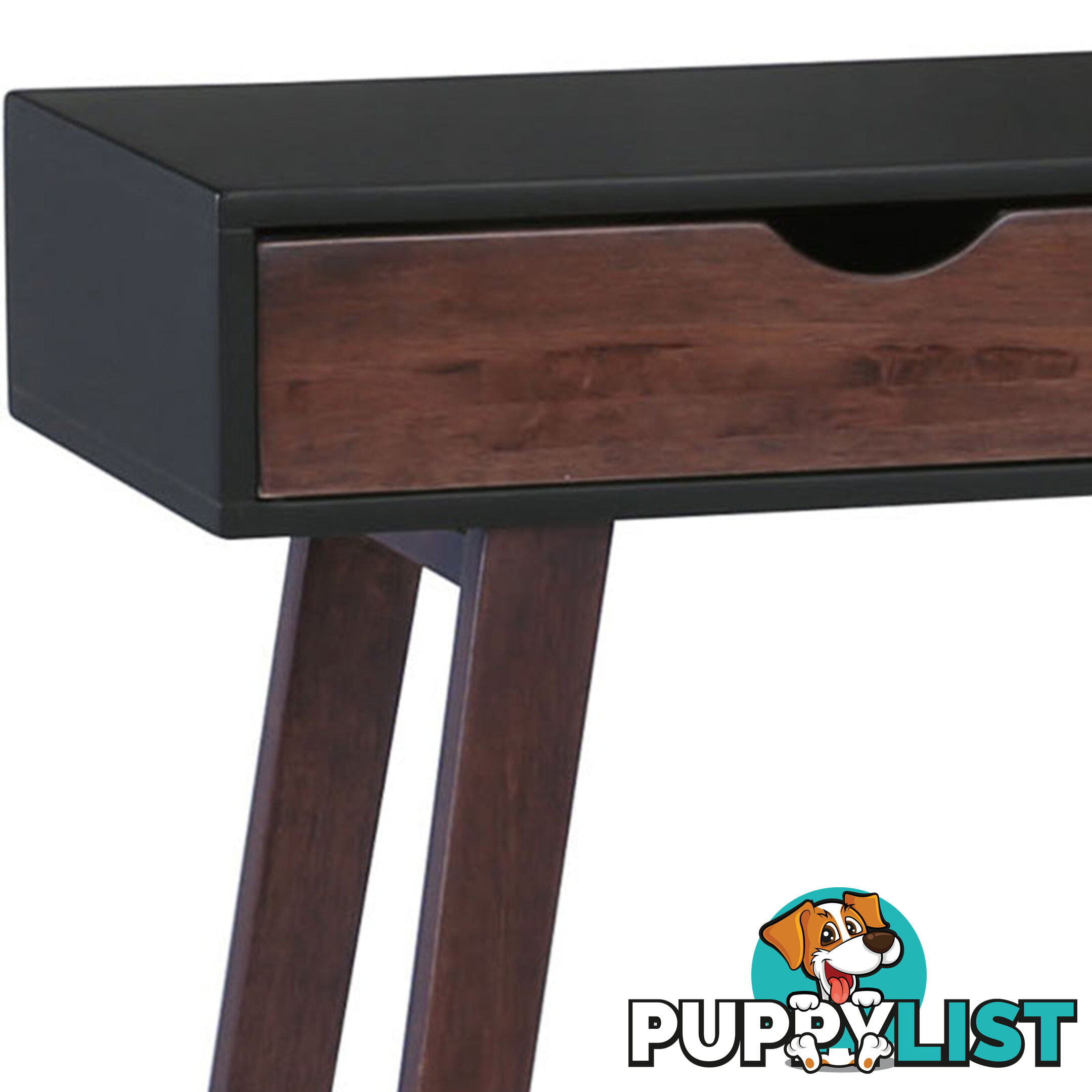 ARSENIO Console Table 90cm - Walnut & Black - 133094 - 9334719012155