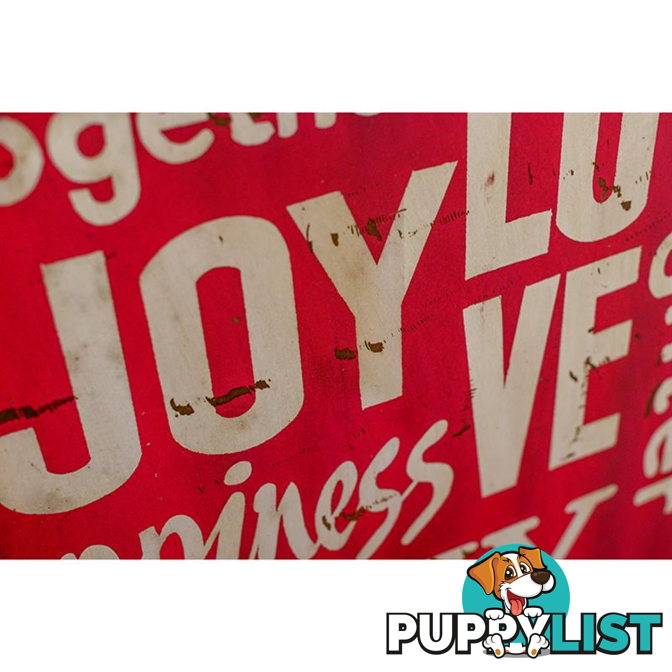 Red Joy Happiness Family Wooden Wall Hanging In Antique Red - Wall007