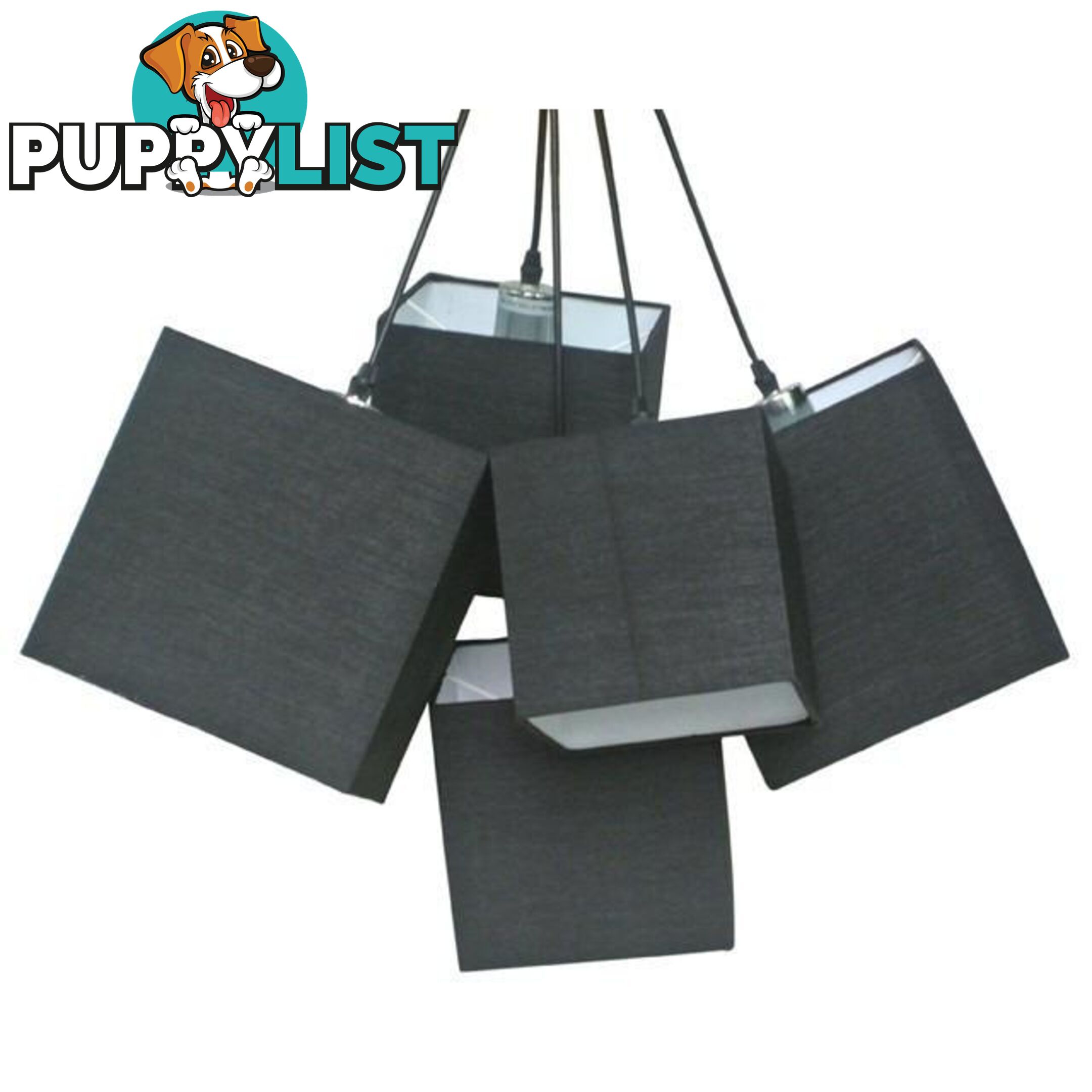 Loria Black Black Square Cluster Pendant Lights - 11093-BLK - 9334719000008