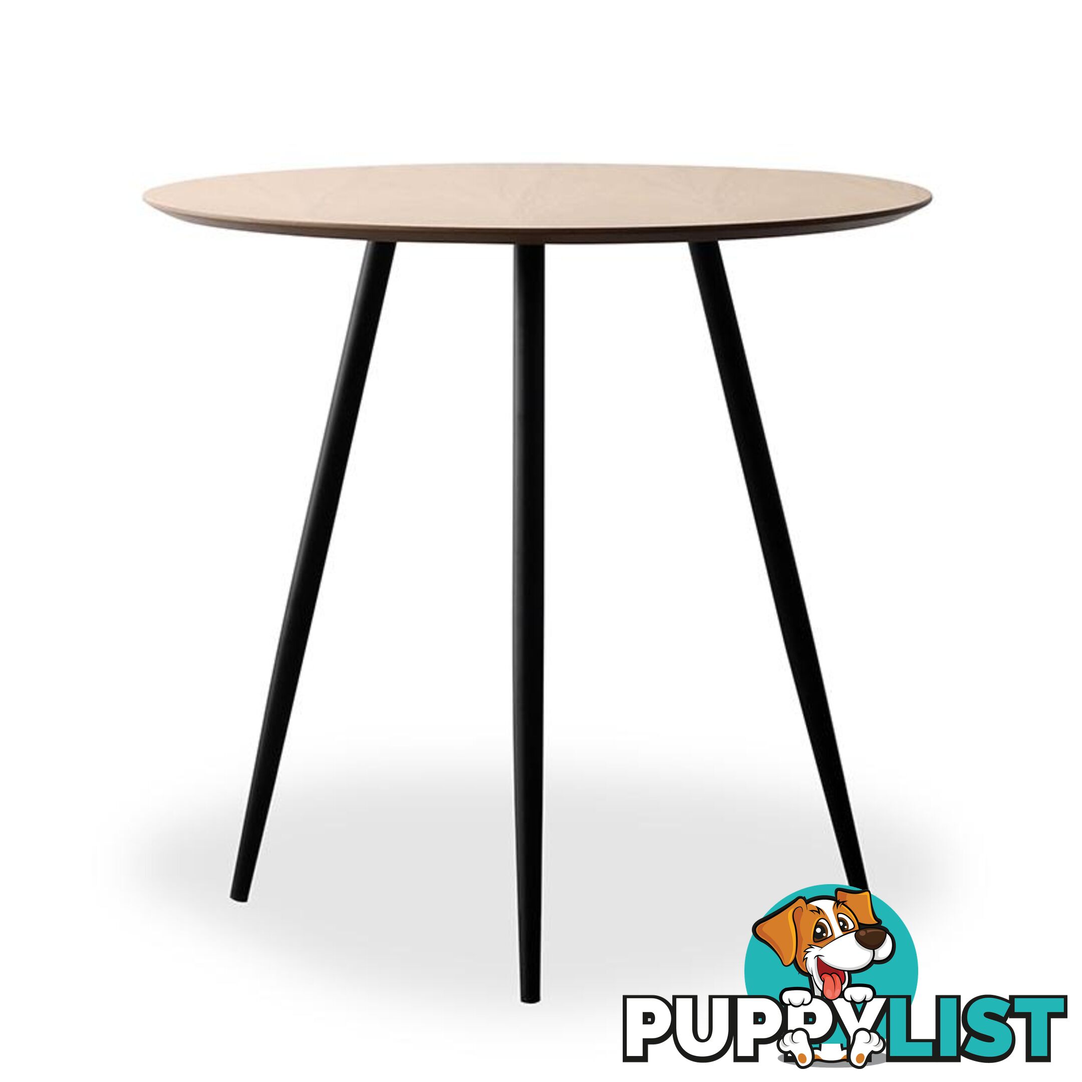 GINNY Round Dining Table 80cm - Natural & Black - BB-T001-80 - 9334719011080