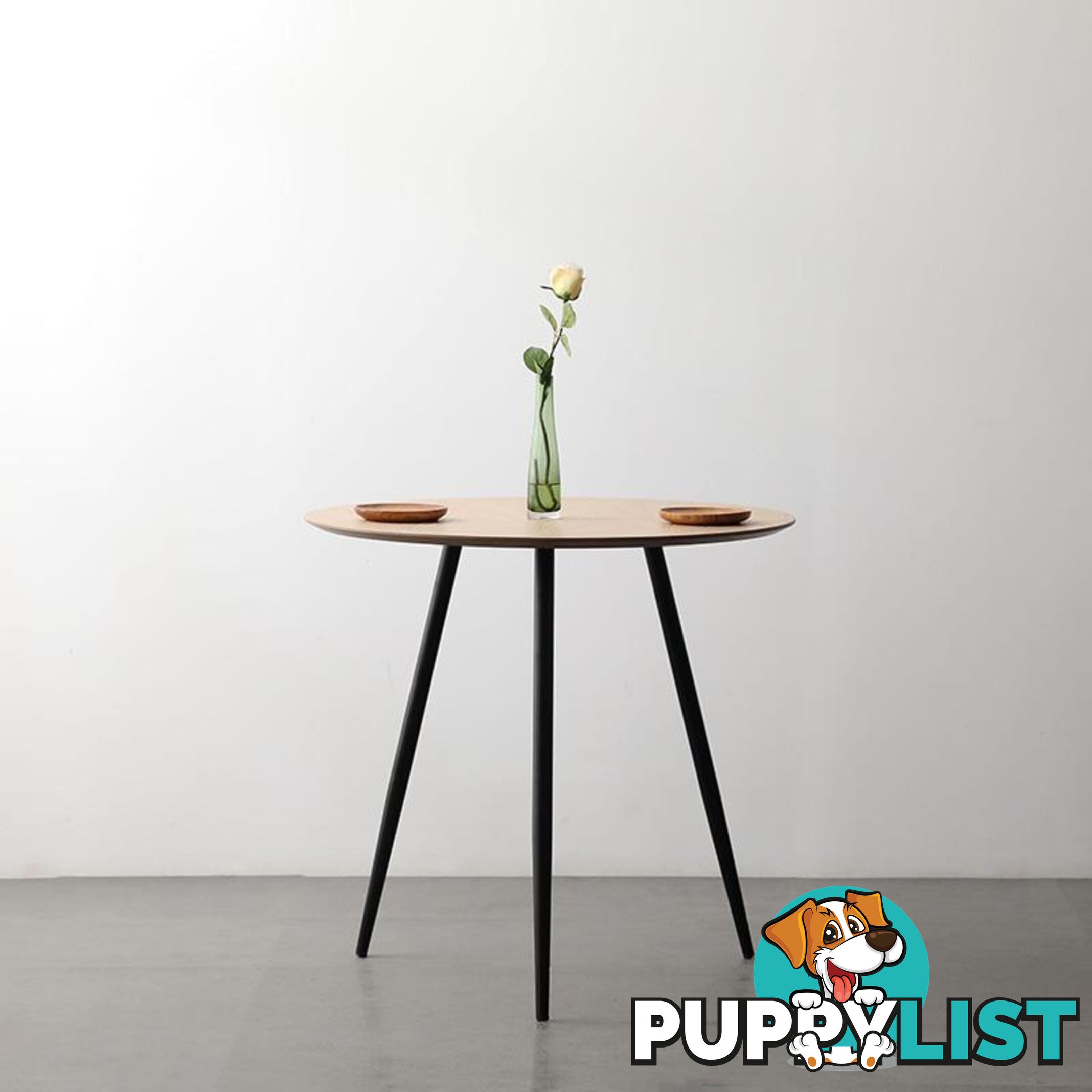 GINNY Round Dining Table 80cm - Natural & Black - BB-T001-80 - 9334719011080