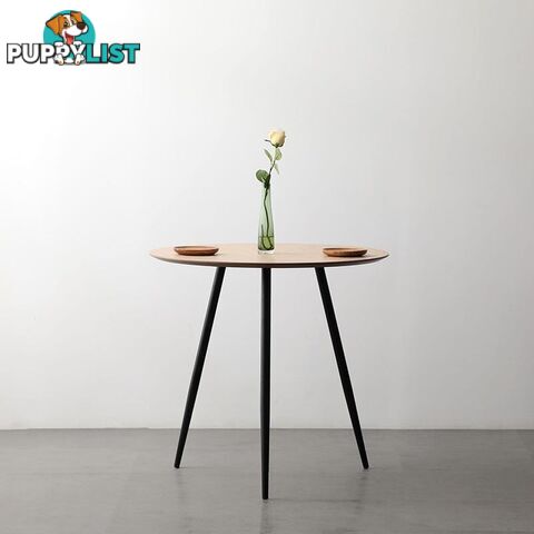 GINNY Round Dining Table 80cm - Natural & Black - BB-T001-80 - 9334719011080