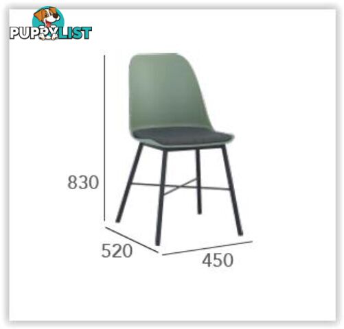 LAXMI Dining Chair - Dusty Green & Black - 241190 - 9334719008479