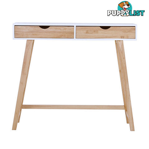 ARSENIO Console Table 90cm - Natural & White - 133093 - 9334719012148