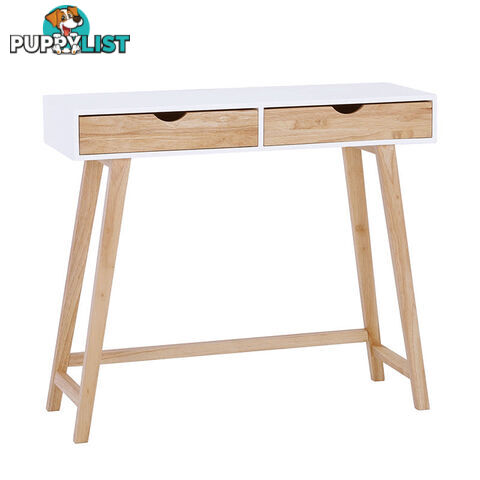 ARSENIO Console Table 90cm - Natural & White - 133093 - 9334719012148