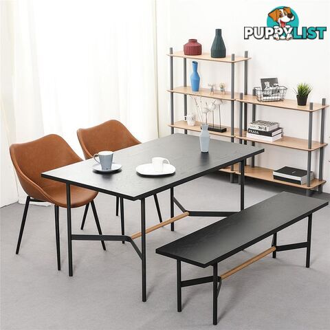 NELLIE Dining Table 150cm - Black & Natural - BB-T003 - 9334719011097