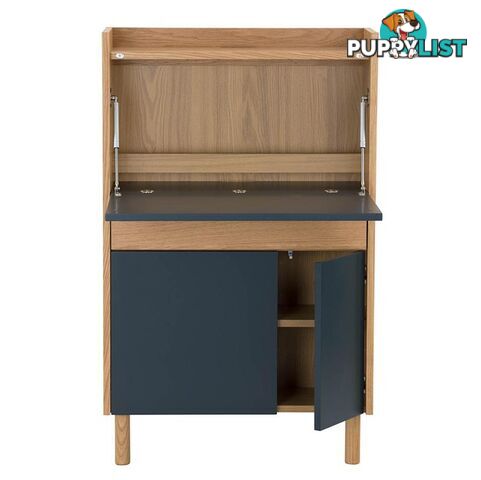 BARTON Study Desk 71cm - Blue & Natural - 122005 - 9334719000282