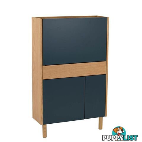 BARTON Study Desk 71cm - Blue & Natural - 122005 - 9334719000282