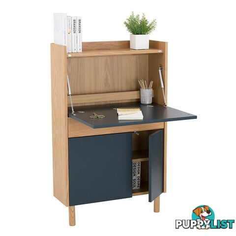 BARTON Study Desk 71cm - Blue & Natural - 122005 - 9334719000282