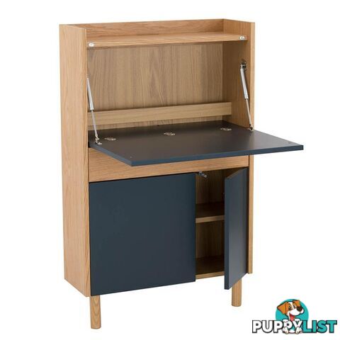 BARTON Study Desk 71cm - Blue & Natural - 122005 - 9334719000282