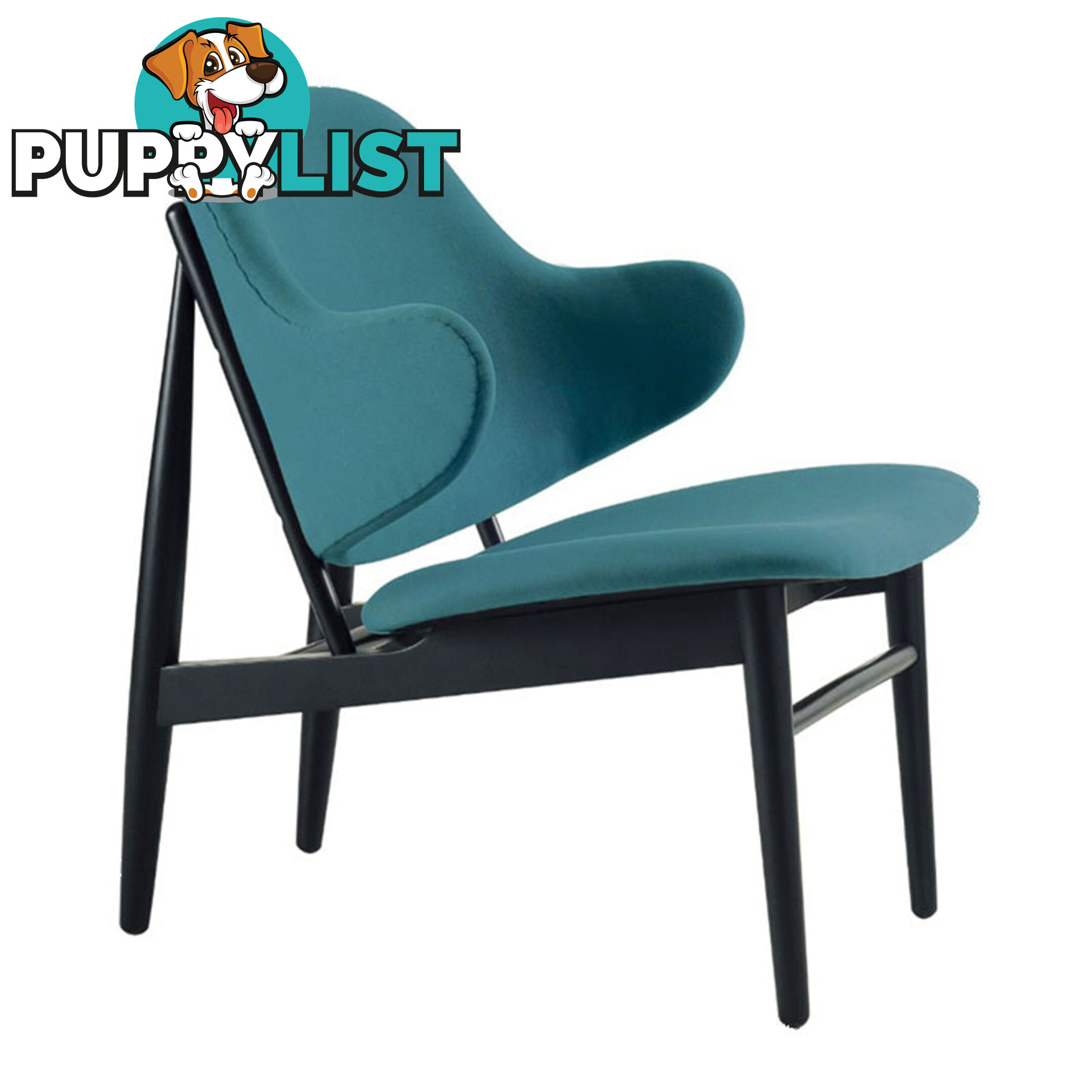 VERONIC Lounge Chair - Teal & Black - VERONIC_114_733 - 9334719012308