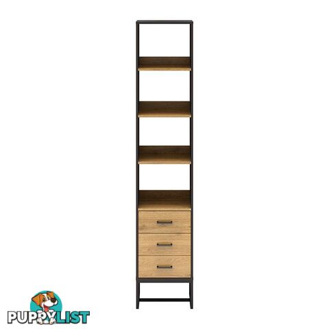 AMSTER Bookshelf Display Wall Unit 40cm - Natural & Black - AS-AMSTERBS01 - 9334719010809